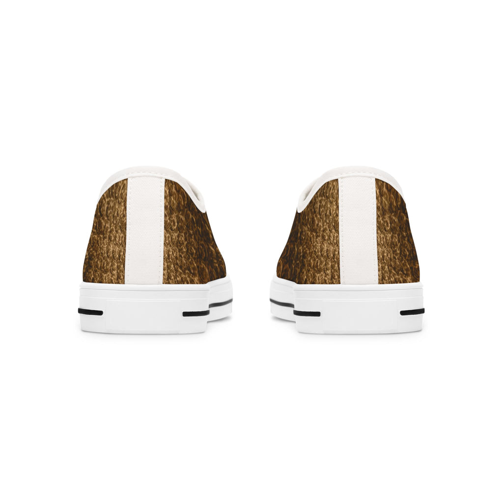 Brown Crocodile Women's Low Top Sneakers — Stylish Casual Shoes