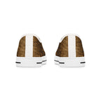 Brown Crocodile Women's Low Top Sneakers — Stylish Casual Shoes
