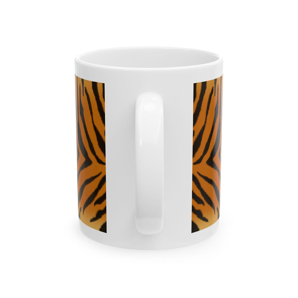 Art Jungle Tiger Stripe Ceramic Mug — "Good Morning" Coffee Cup (11oz & 15oz)