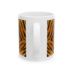 Art Jungle Tiger Stripe Ceramic Mug — "Good Morning" Coffee Cup (11oz & 15oz)