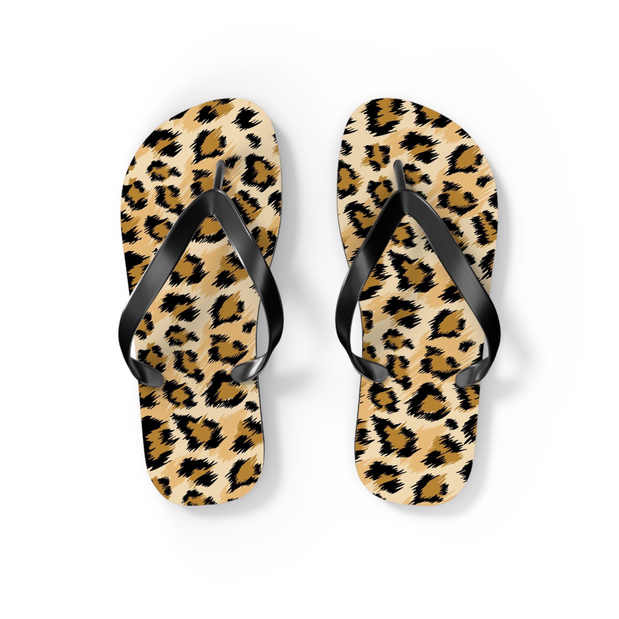 Leopard Print Flip Flops