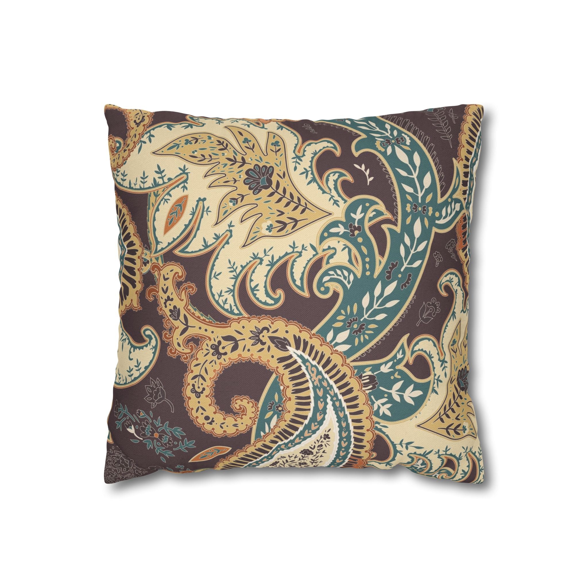 Paisley Boho Decorative Pillowcase — Vintage Floral Throw Cushion Cover
