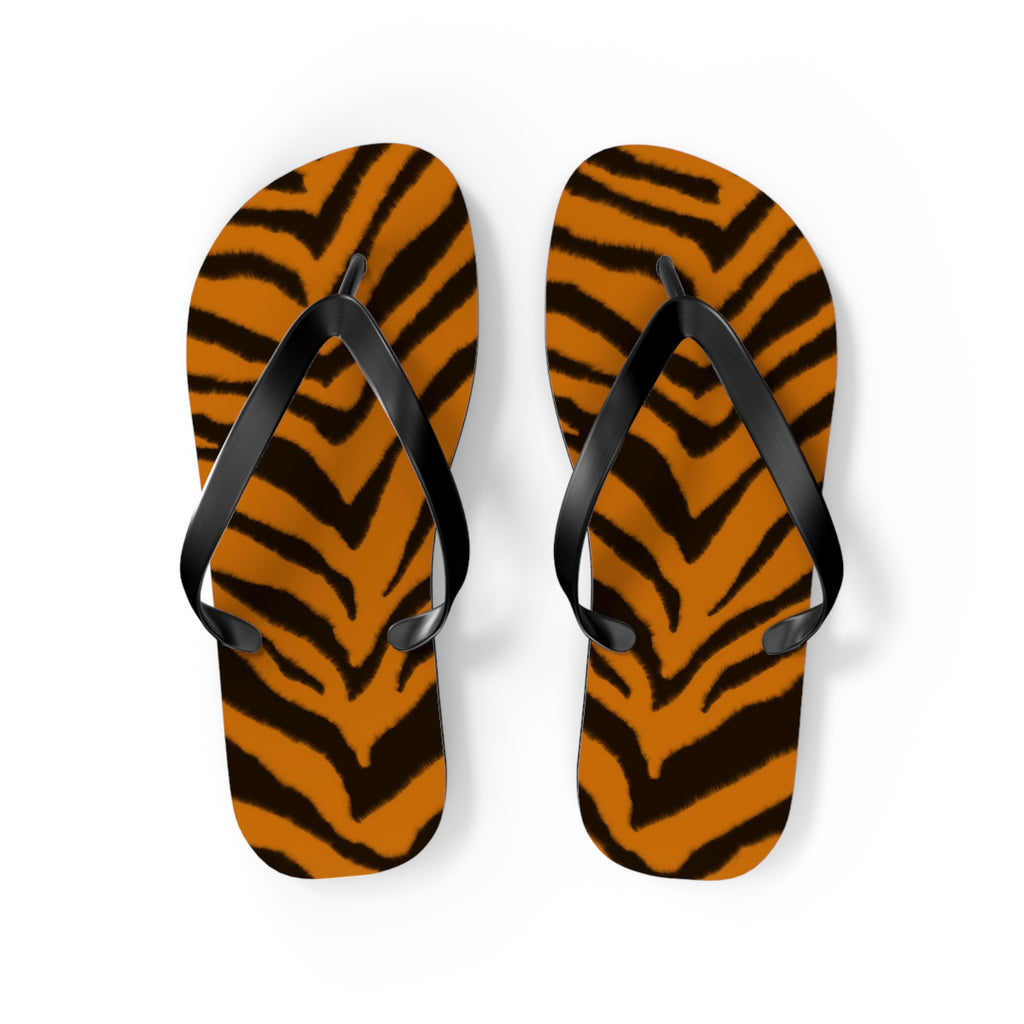 Tiger Stripe Flip Flops — Bold Animal Print Summer Sandals 