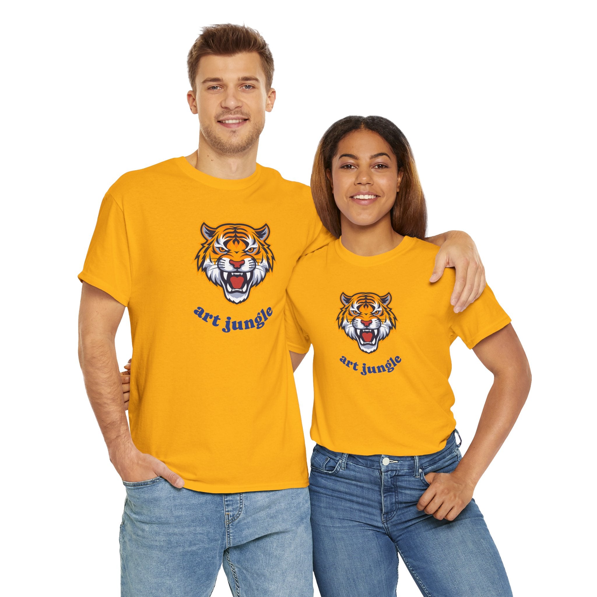 Tiger Head Tee Shirt - Unisex Heavy Cotton
