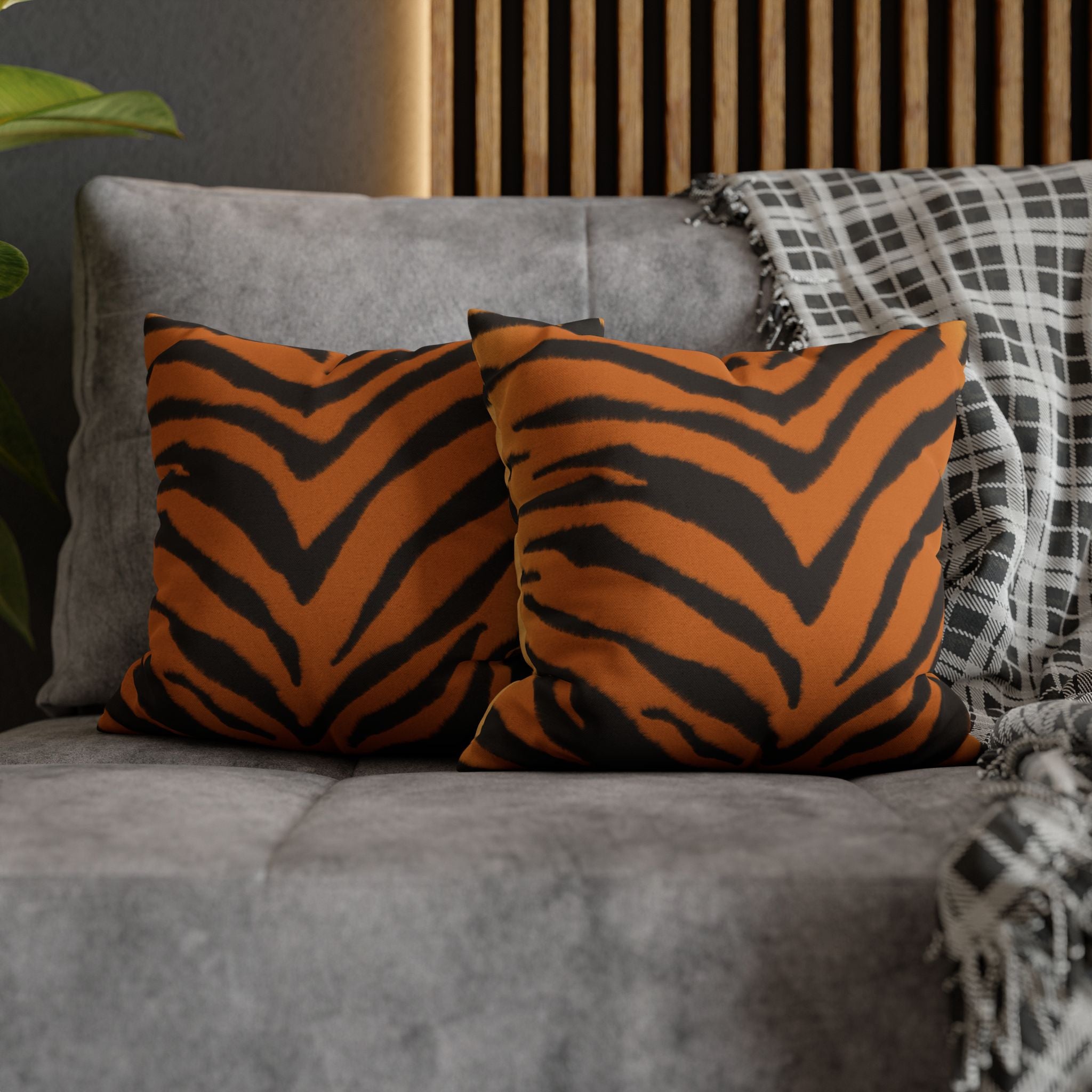 Tiger Stripe Square Pillowcase — Decorative Pillow Cover