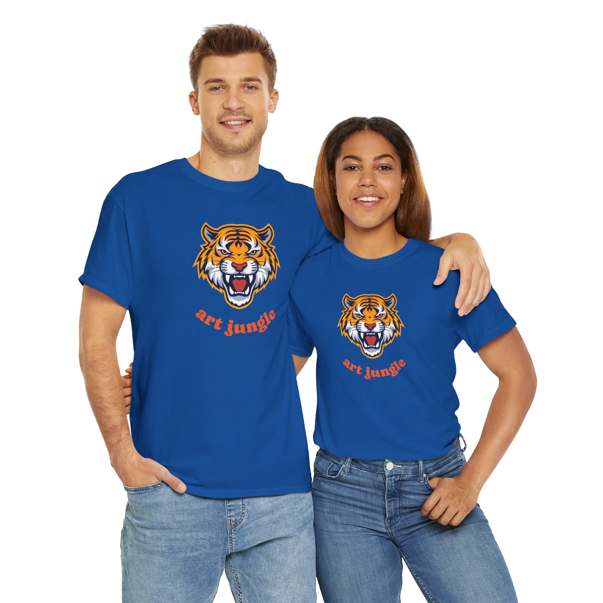 Tiger Head Tee Shirt - Unisex Heavy Cotton