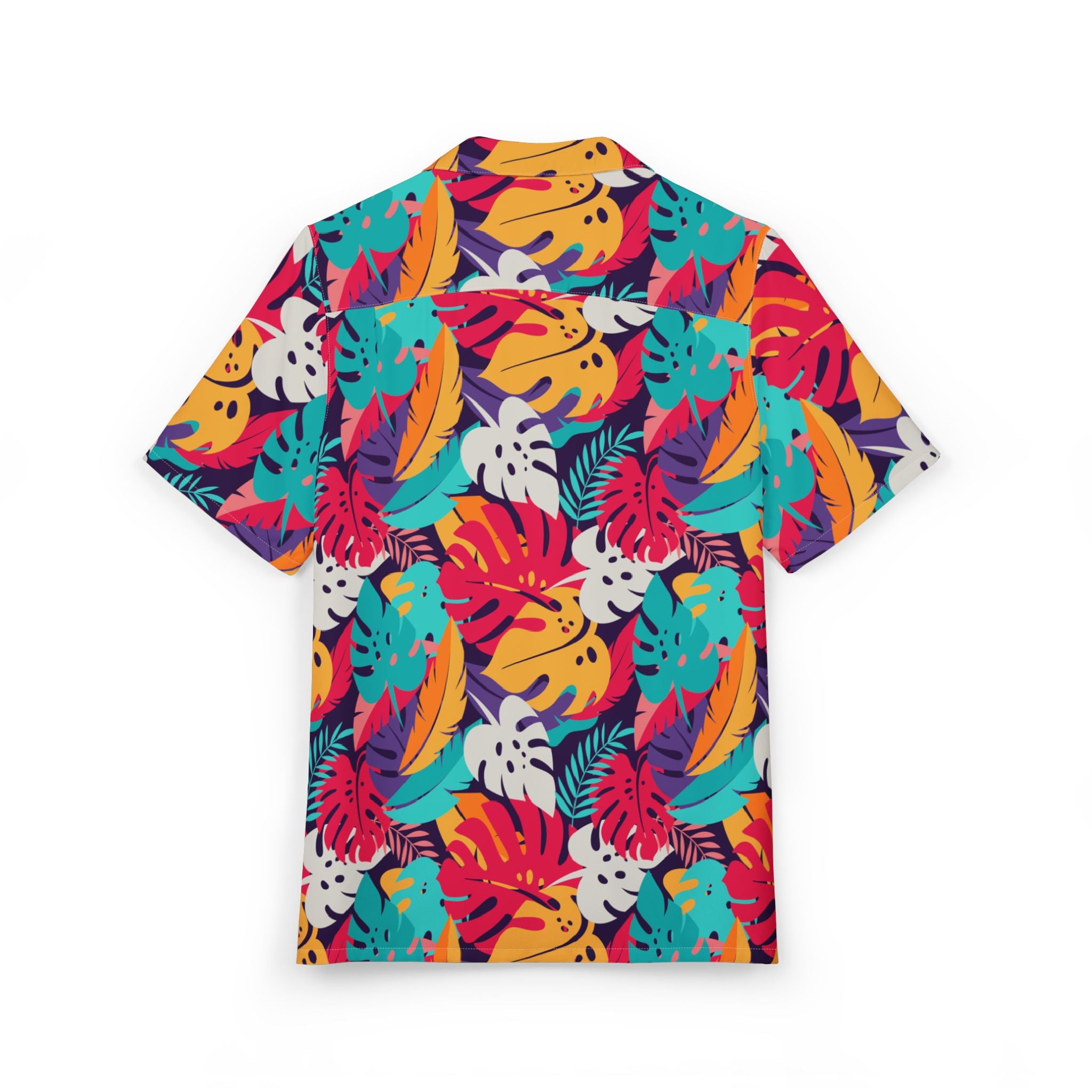 Tropical Leaf Hawaiian Shirt - Colorful Monstera Aloha Button-Down