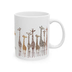 Art Jungle Giraffe Ceramic Mug — "Good Morning" Coffee Cup (11oz, 15oz)