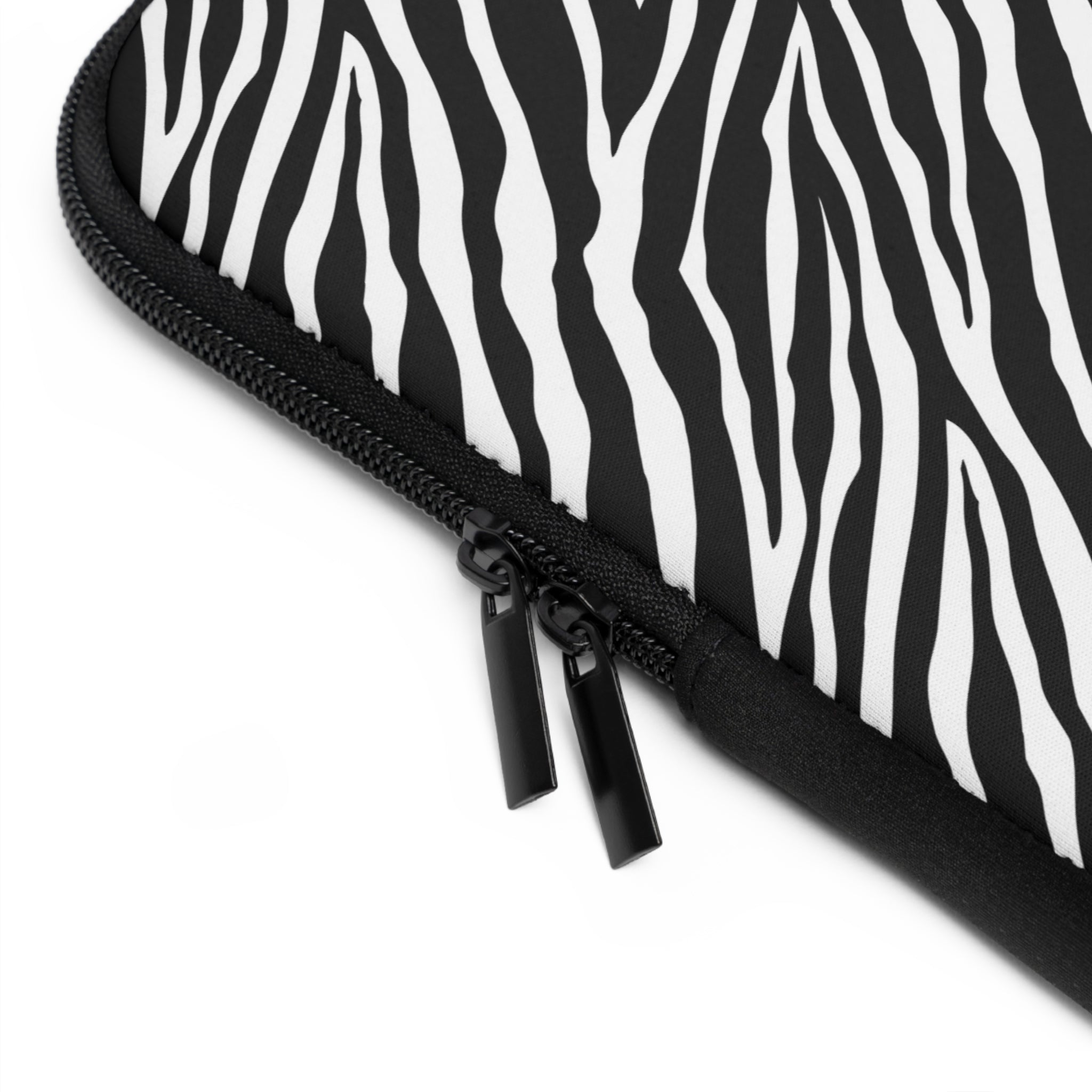 Zebra Print Laptop Sleeve – Black & White Protective Case