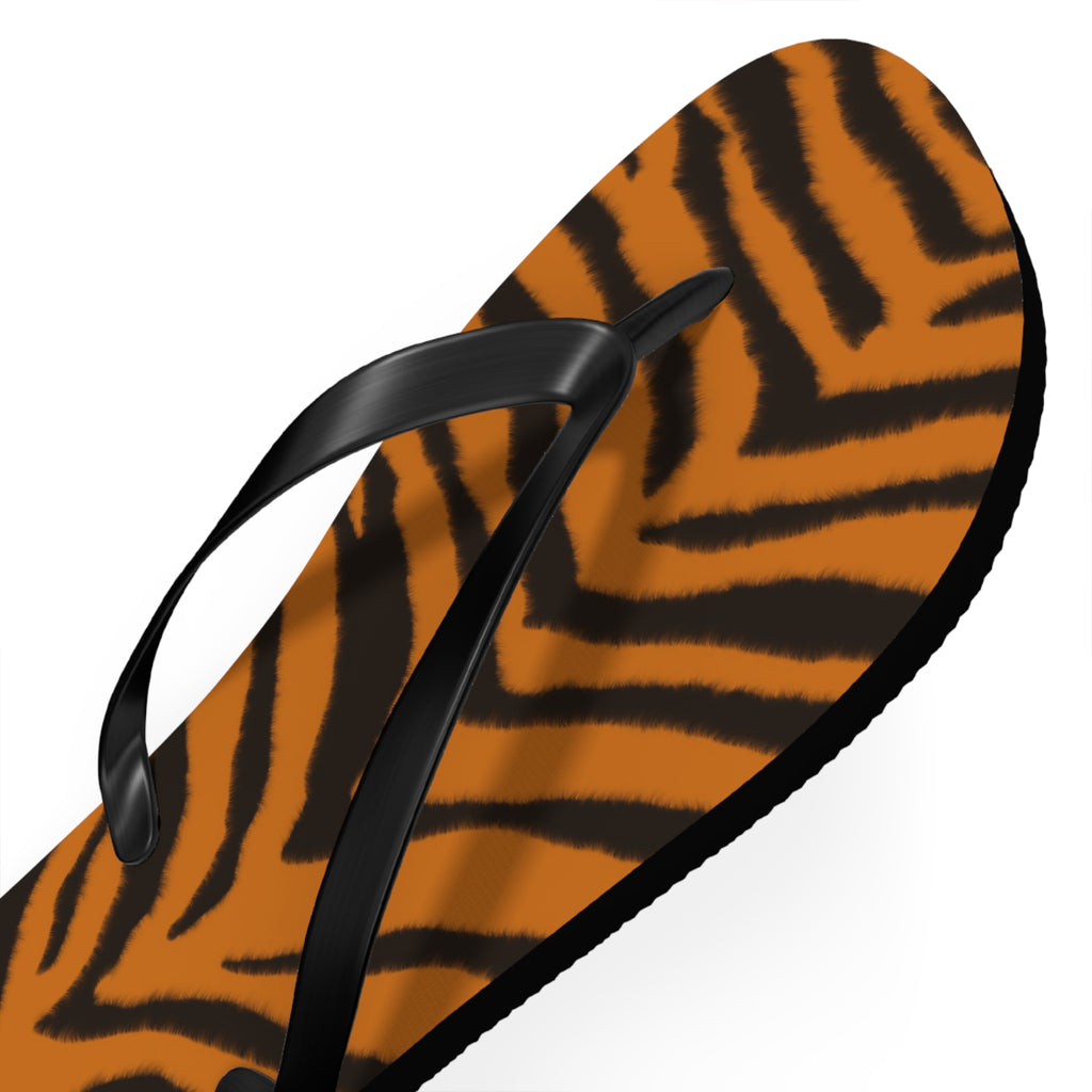 Tiger Stripe Flip Flops — Bold Animal Print Summer Sandals 
